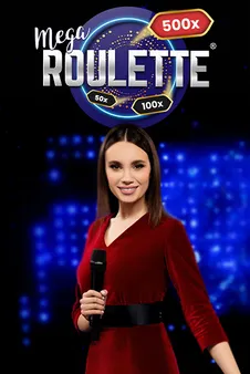 Mega Roulette, okładka gry z kategorii kasyno na żywo i gry crash